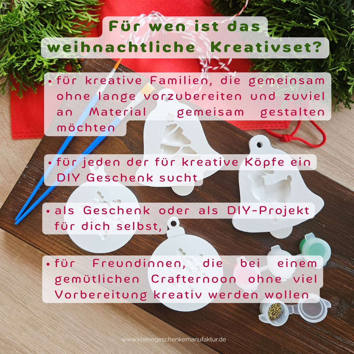 Weihnachts Bastelset für Kinder zum Christbaumschmuck selber gestalten als besondere Geschenkidee zu Weihnachten