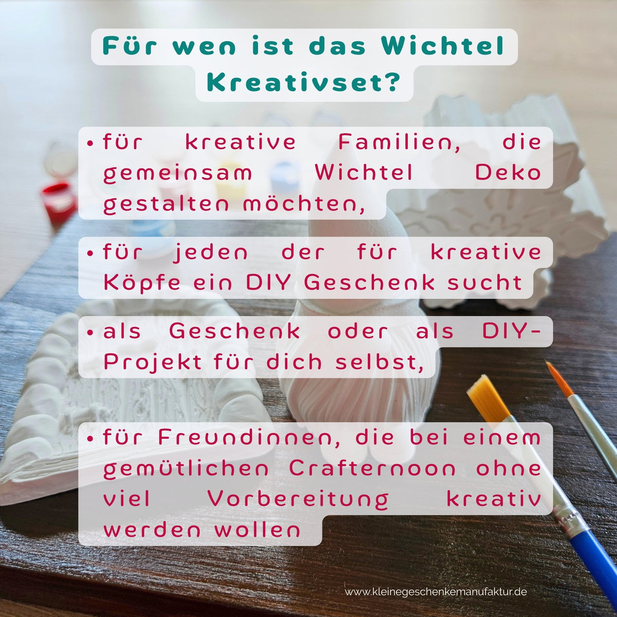 Wichtel Geschenk für Kinder mit Wichteltür, Weihnachtswichtel und Schneeflocke zum Bemalen als kreative Idee für die Wichtelzeit